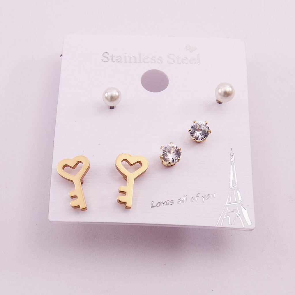 AR104 Cartera 3 Pares de Broquel Acero