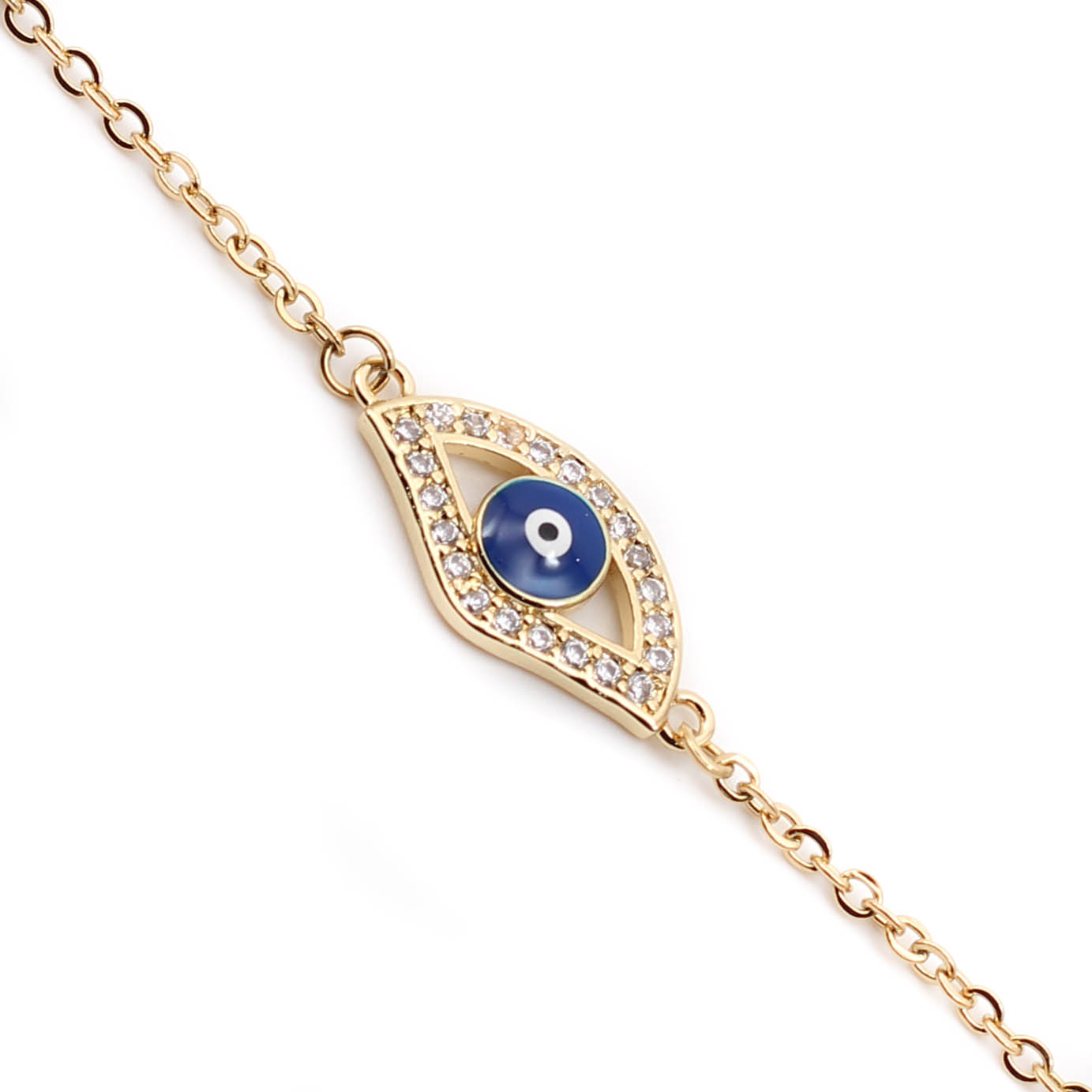 PUL22119 Pulsera Acero Ojo tusrco dorador