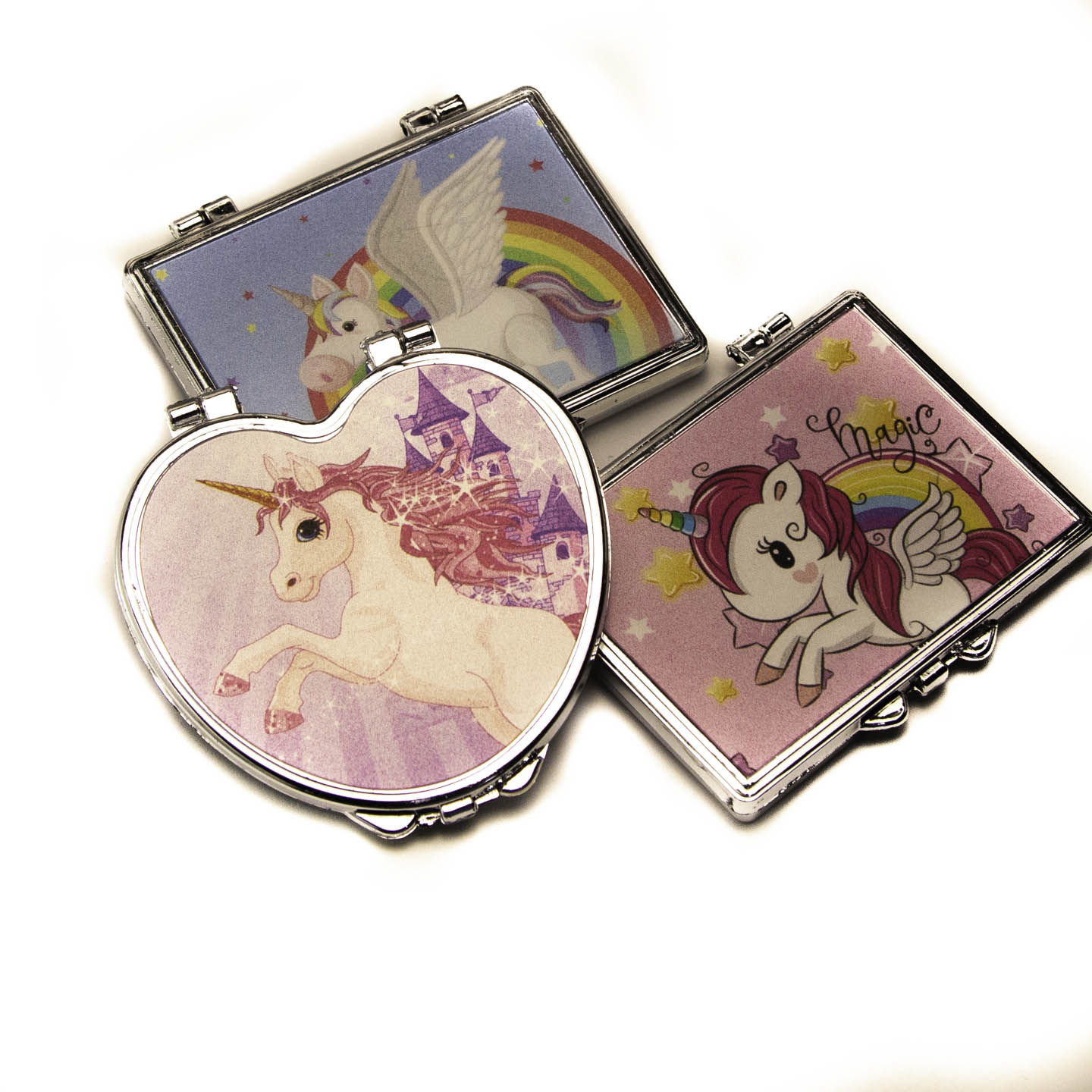 300124 Espejo de bolsillo unicornios