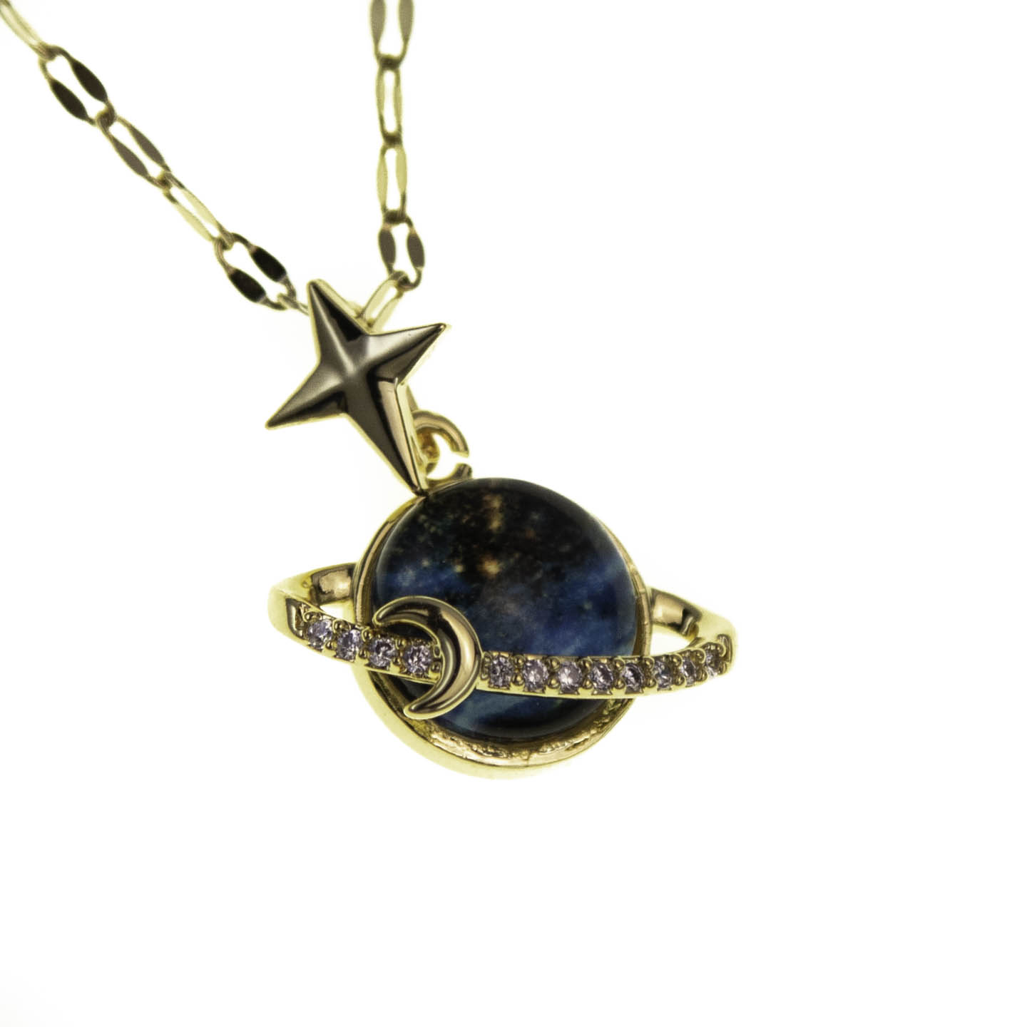 COL231042 Collar Acero Dorado Galaxia modelos varios