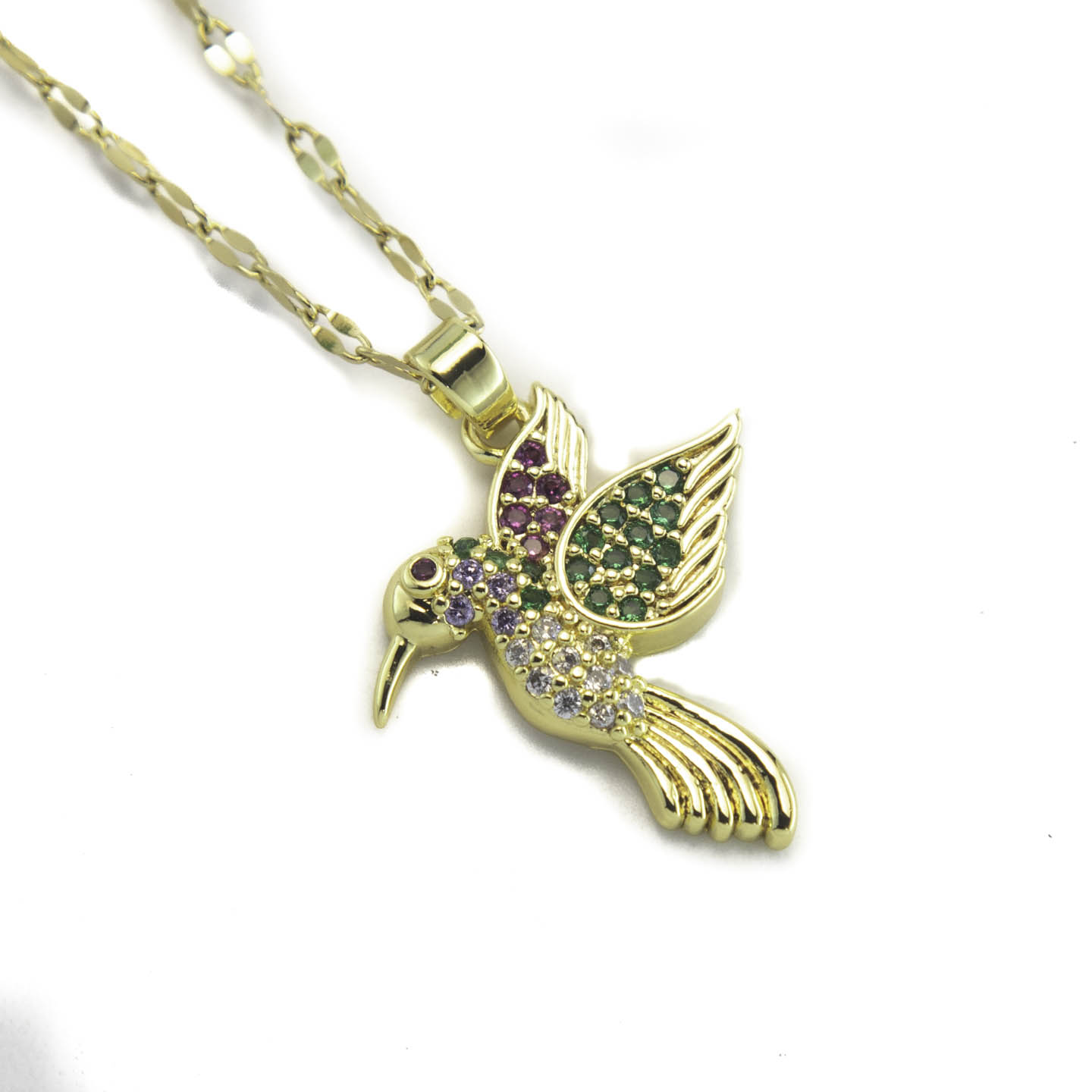 COL2350 Collar Acero Dorado Colibrí Varios Modelos