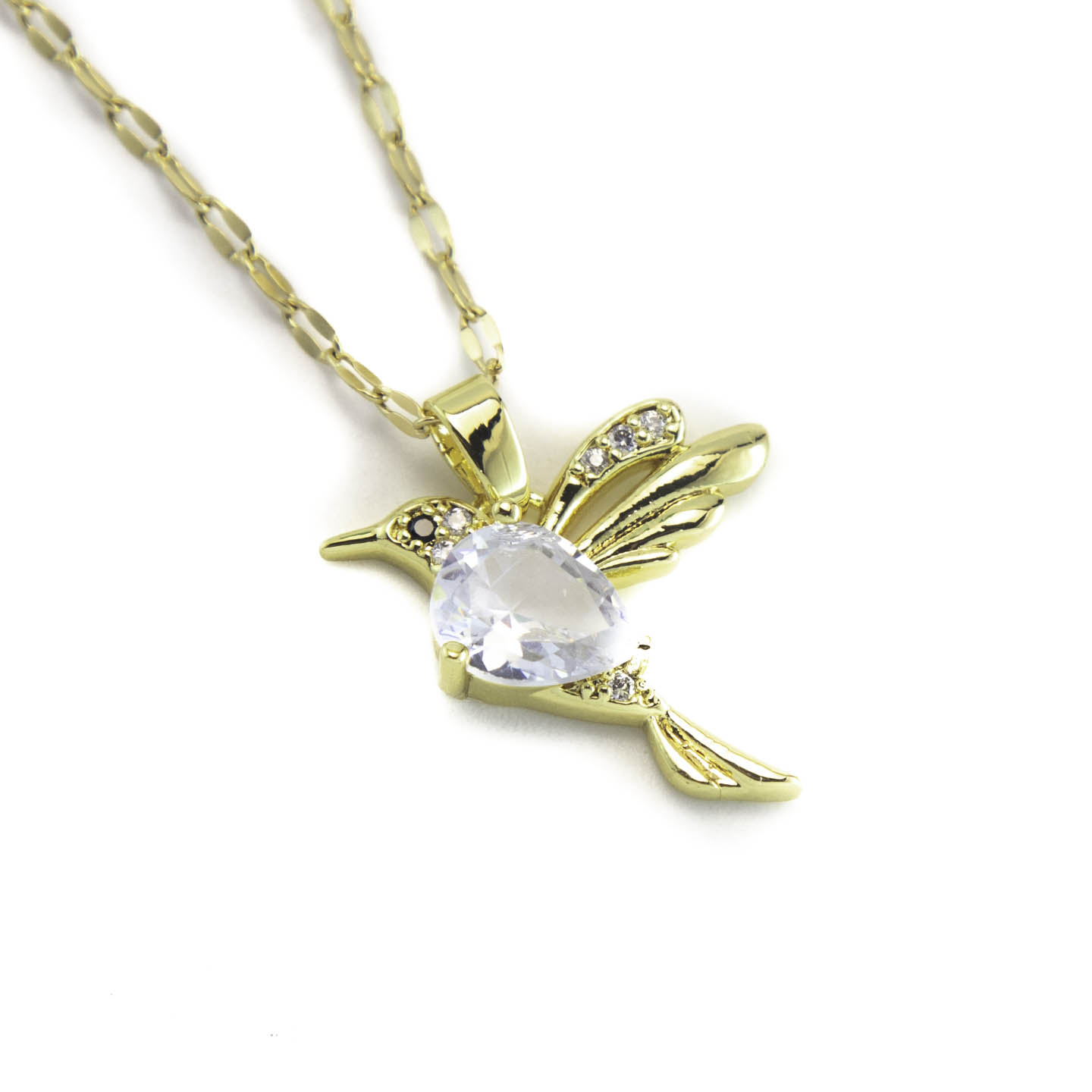 COL2350 Collar Acero Dorado Colibrí Varios Modelos