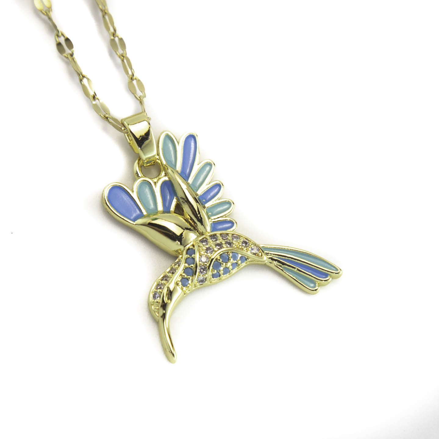 COL2350 Collar Acero Dorado Colibrí Varios Modelos