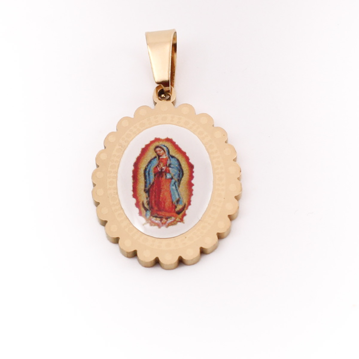 JE1177 Dije Acero Virgen Dorada Color