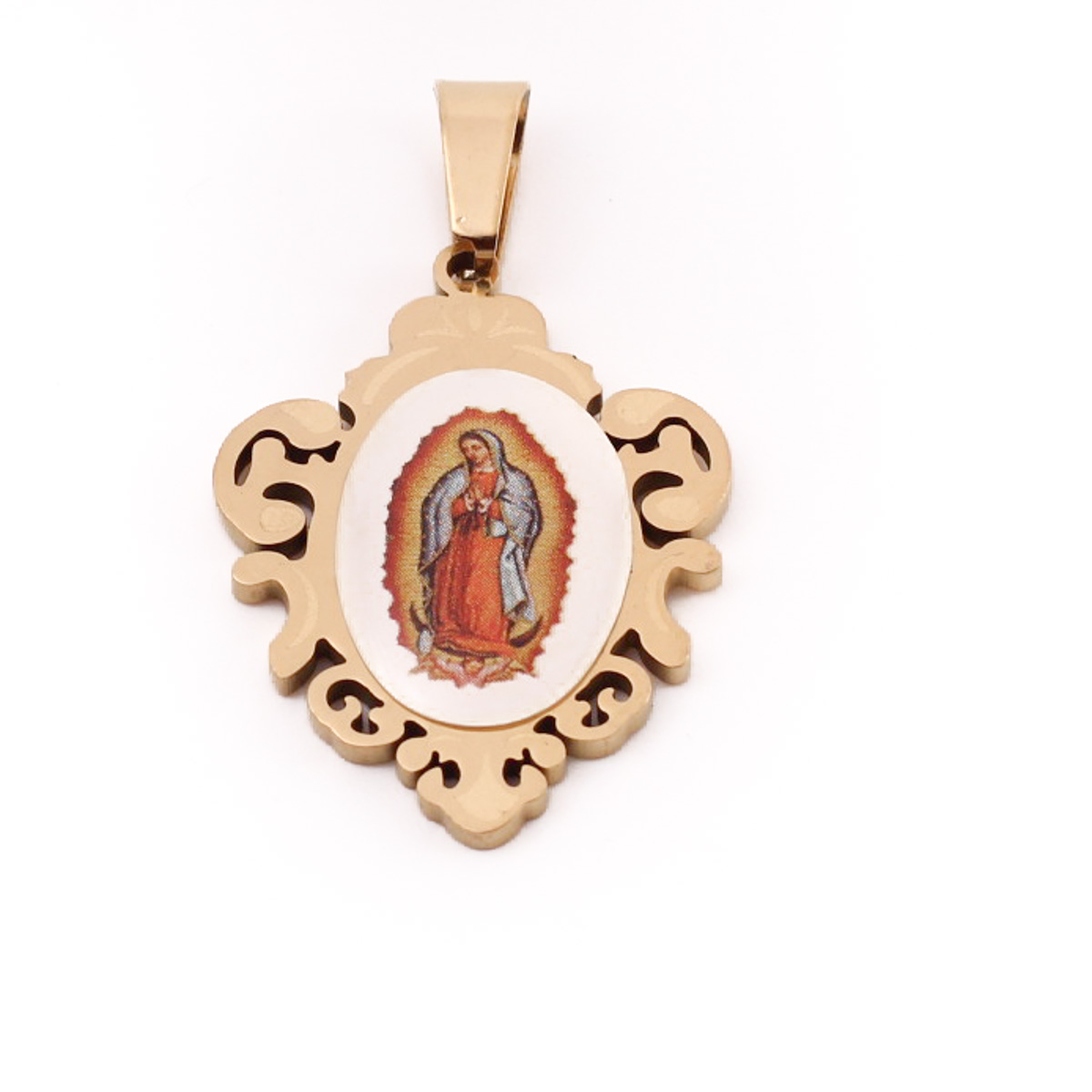 JE1177 Dije Acero Virgen Dorada Color