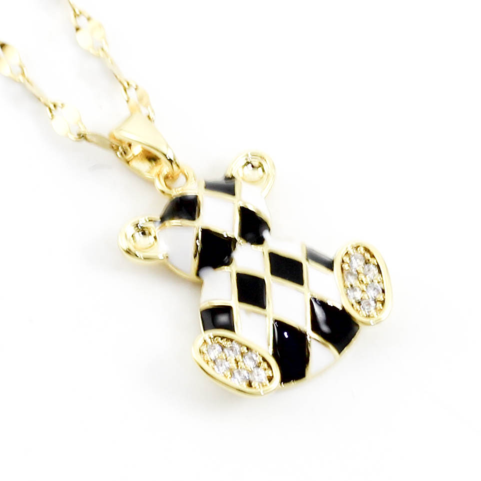 COL23314 Collar Acero dorado Osito