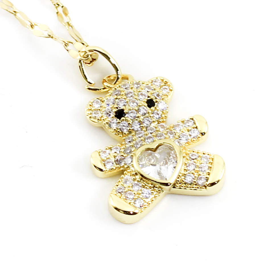 COL23314 Collar Acero dorado Osito