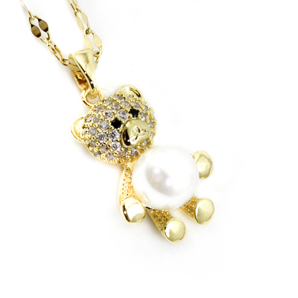 COL23314 Collar Acero dorado Osito