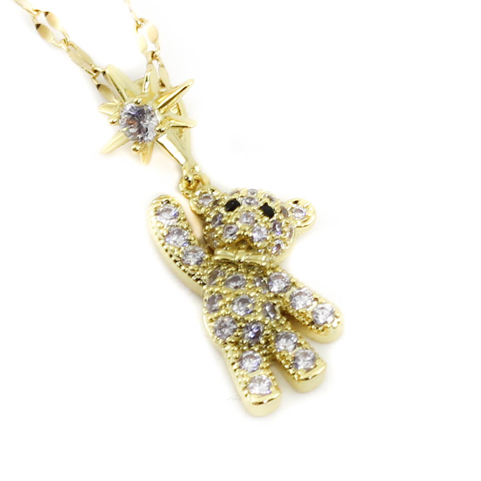 COL23314 Collar Acero dorado Osito