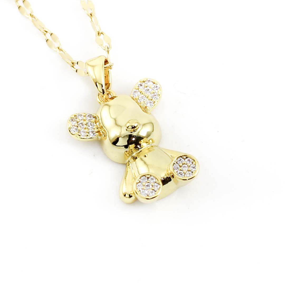 COL23314 Collar Acero dorado Osito